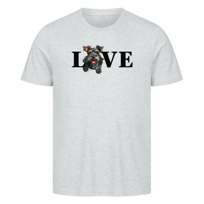 Premium T-Shirt "Schnauzer - LOVE" Heather Grey – hunde-shirt.de