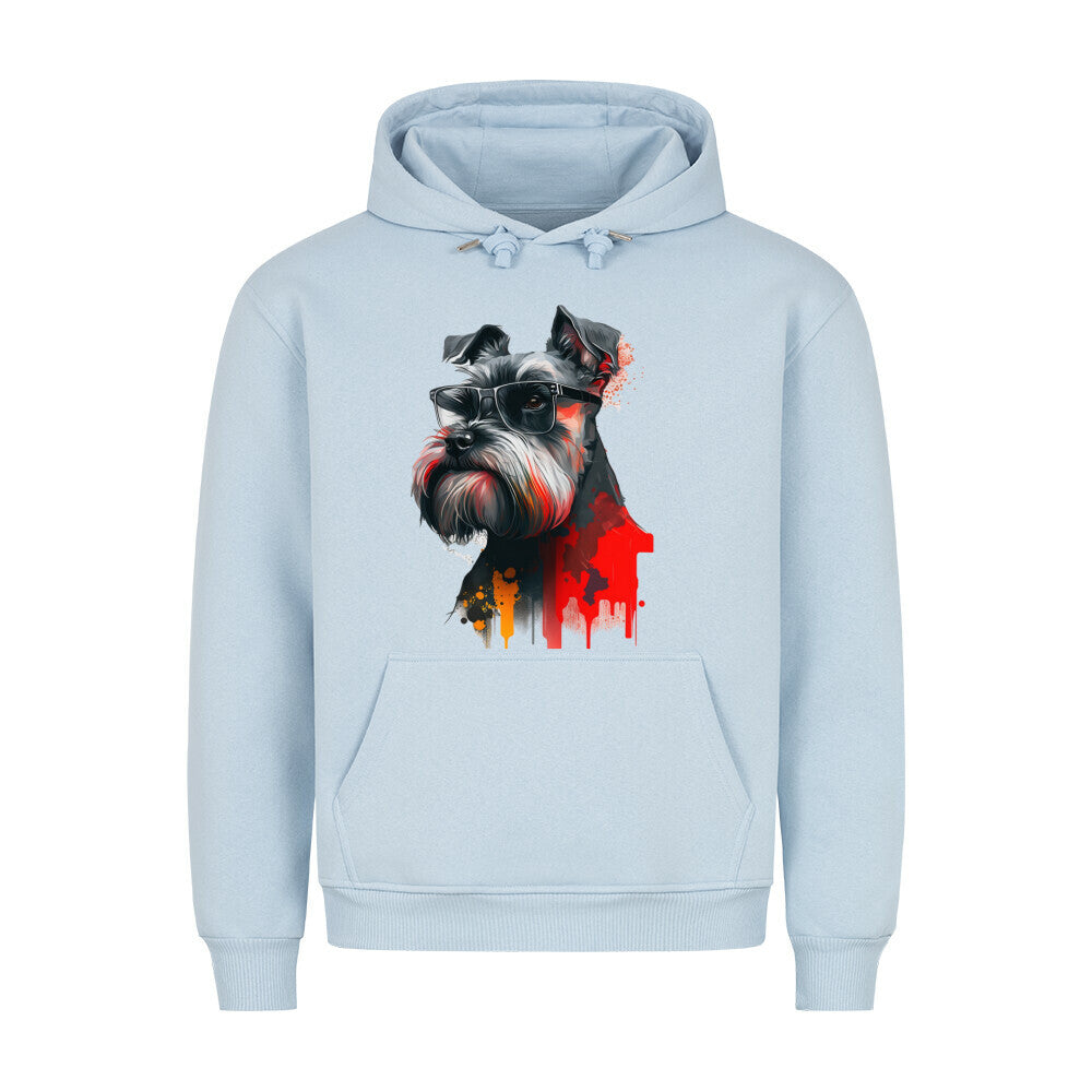Premium Hoodie "Schnauzer - Paint" Babyblau – hunde-shirt.de