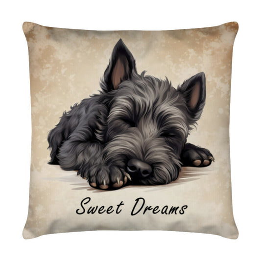 Kissen "Scottish Terrier - Sweet Dreams" Weiß – hunde-shirt.de