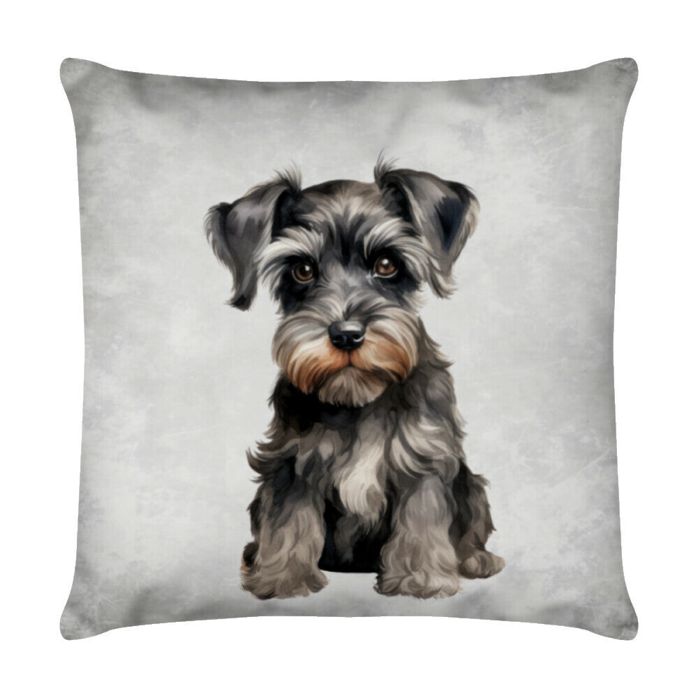Kissen "Schnauzer - Puppy" Weiß – hunde-shirt.de