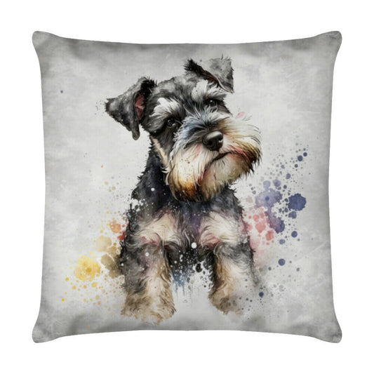 Kissen "Schnauzer - Klecks" Weiß – hunde-shirt.de