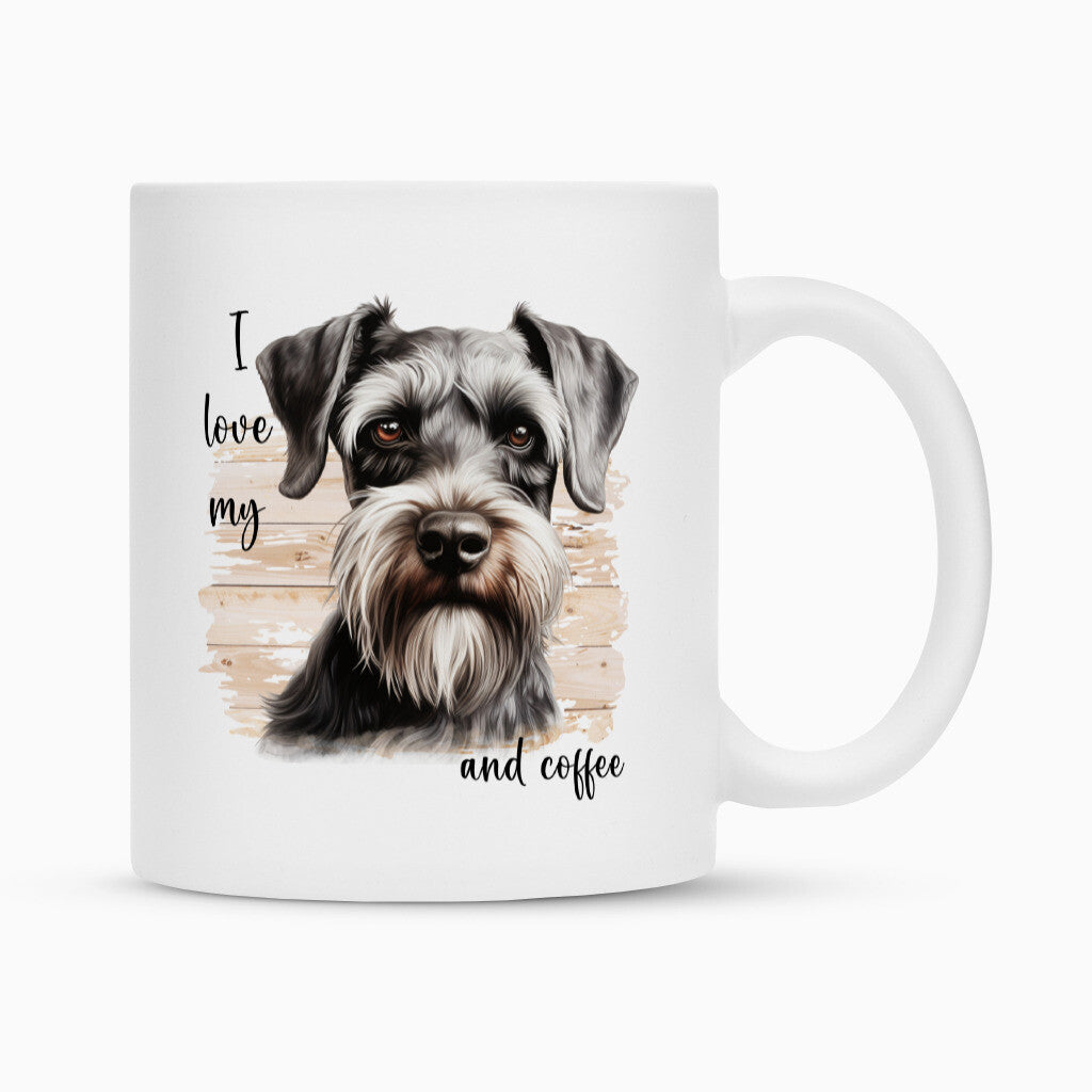 Tasse "Schnauzer ( dunkel ) - I love..." Weiß – hunde-shirt.de