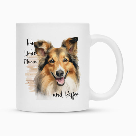 Tasse "Sheltie - Ich liebe..." Weiß – hunde-shirt.de