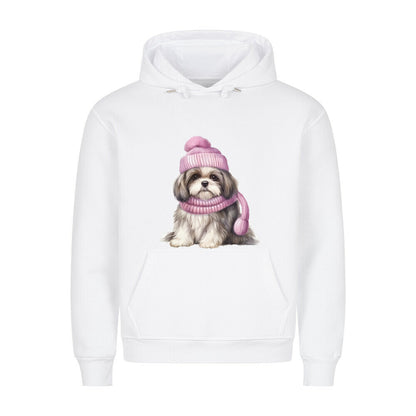 Premium Hoodie "Shih Tzu - Winter"" Weiß – hunde-shirt.de