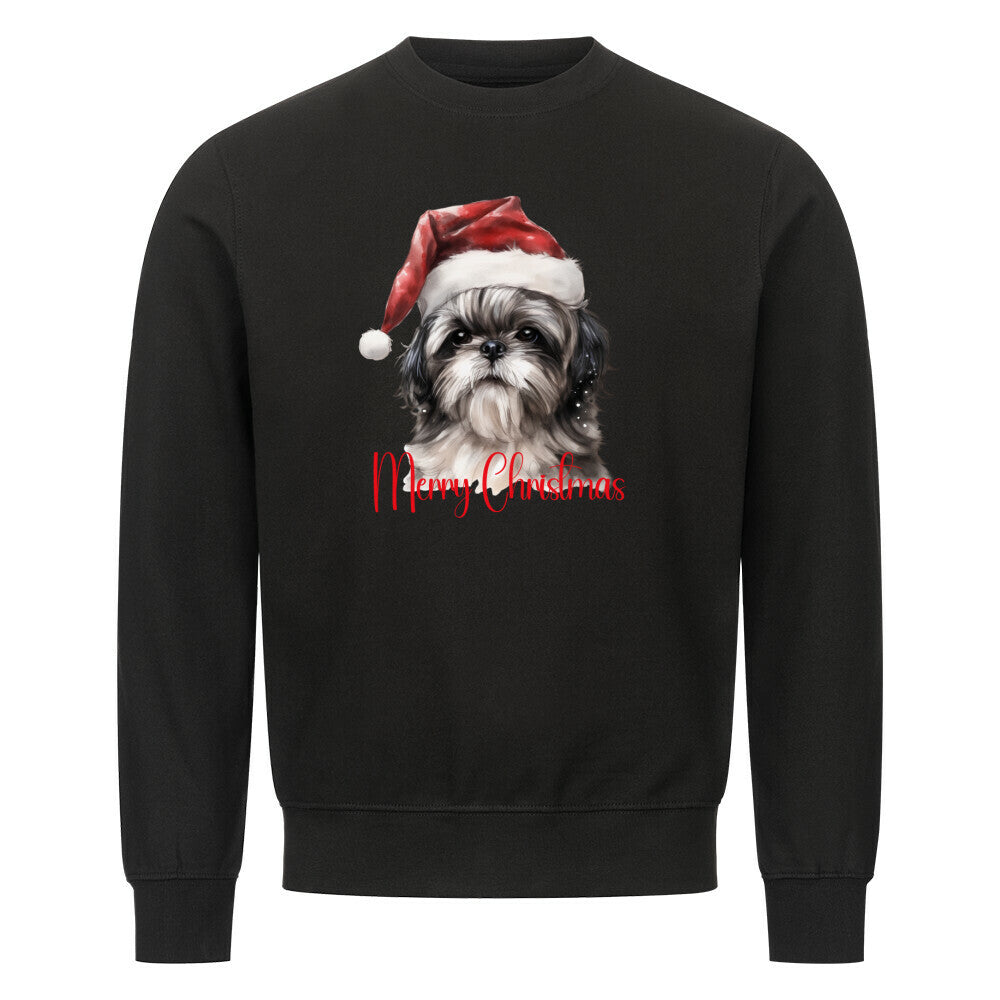 Premium Sweatshirt "Shih Tzu - Merry Christmas" Schwarz – hunde-shirt.de