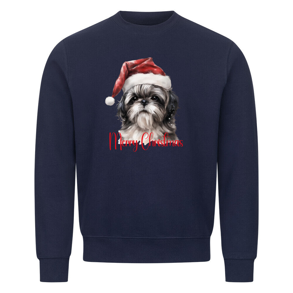 Premium Sweatshirt "Shih Tzu - Merry Christmas" Navy Blue – hunde-shirt.de