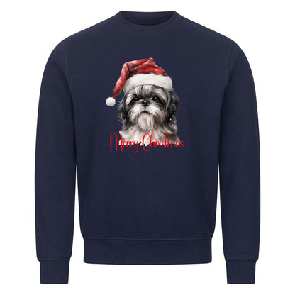 Premium Sweatshirt "Shih Tzu - Merry Christmas" Navy Blue – hunde-shirt.de