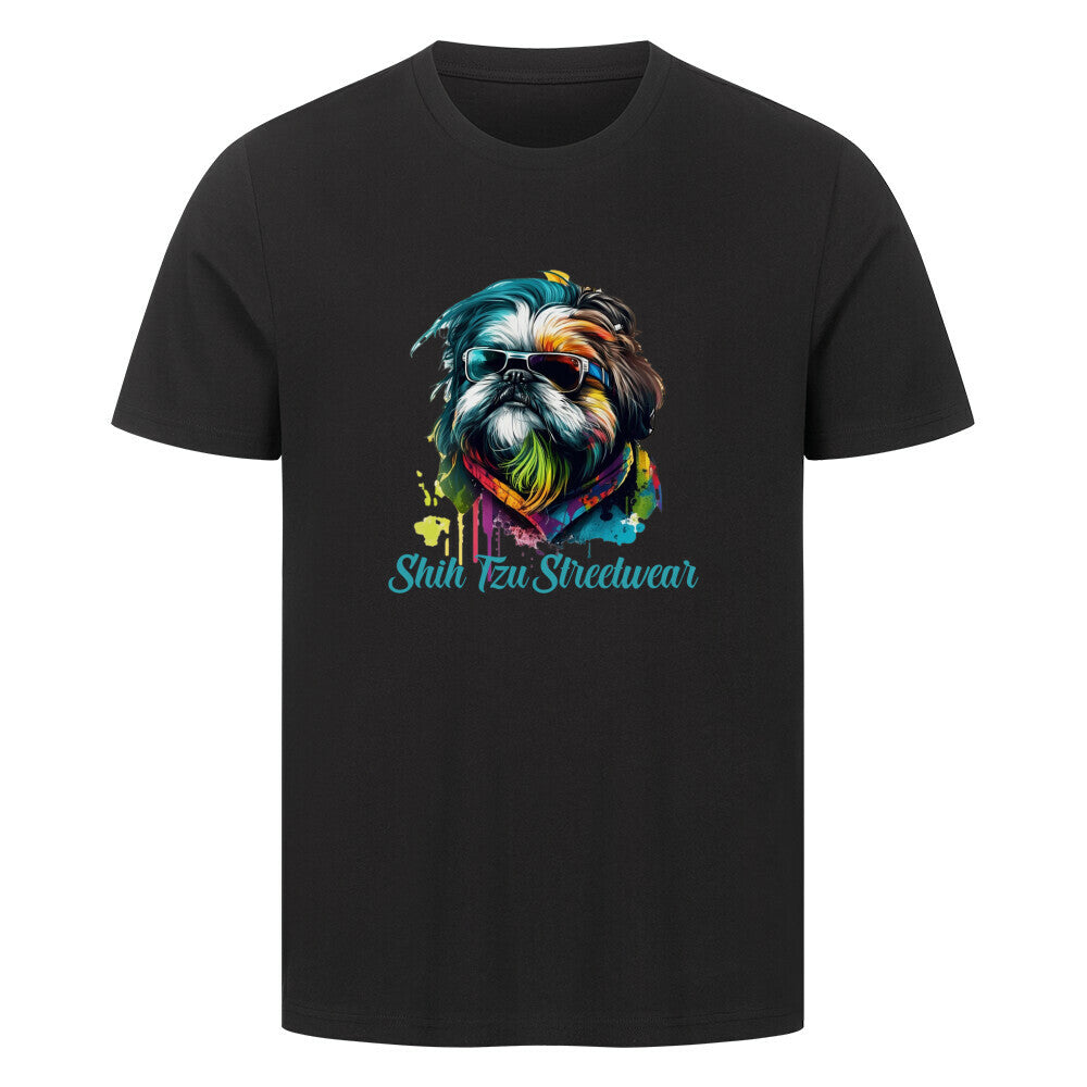Premium T-Shirt "Shih Tzu - Streetwear" Schwarz – hunde-shirt.de
