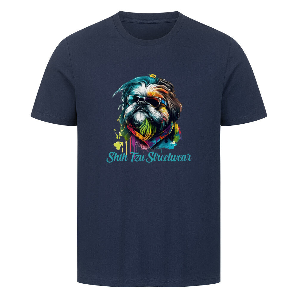Premium T-Shirt "Shih Tzu - Streetwear" French Navy – hunde-shirt.de