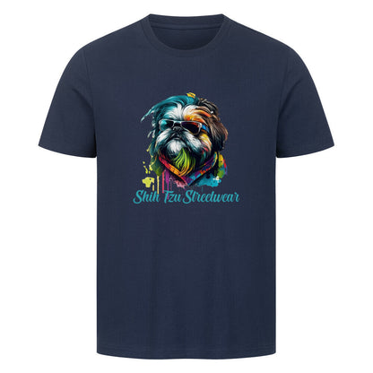 Premium T-Shirt "Shih Tzu - Streetwear" French Navy – hunde-shirt.de