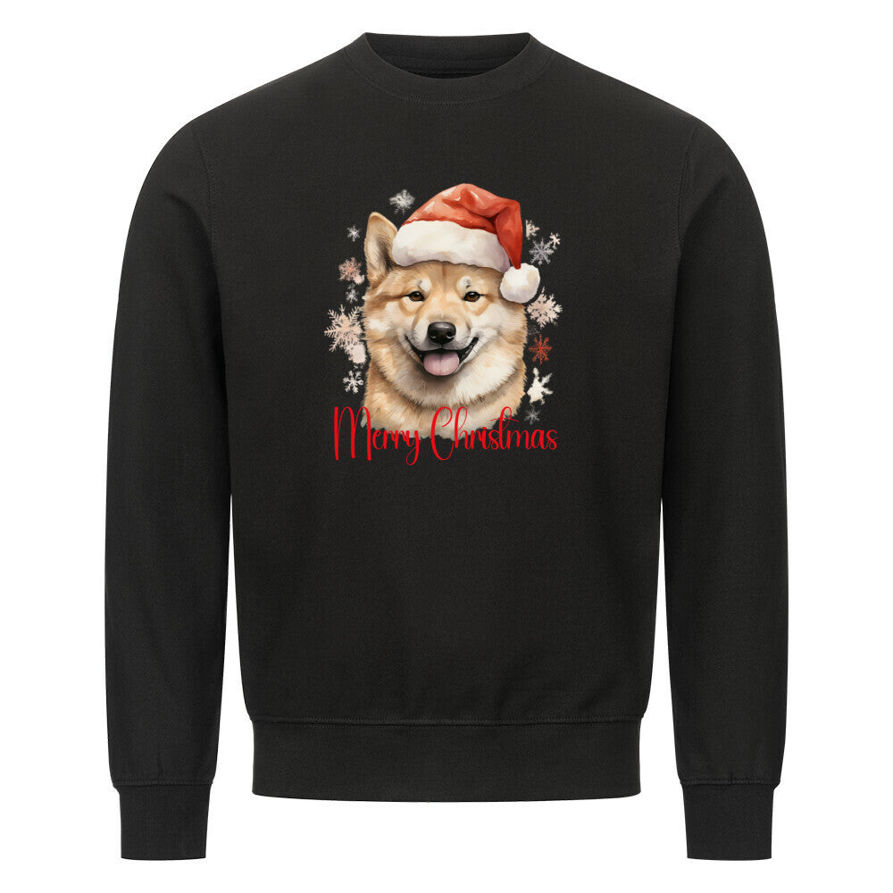 Premium Sweatshirt "Shiba Inu - Merry Christmas" Schwarz – hunde-shirt.de