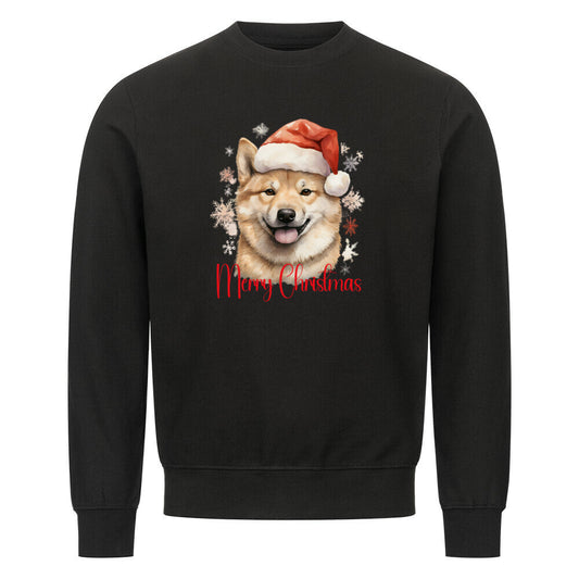 Premium Sweatshirt "Shiba Inu - Merry Christmas" Schwarz – hunde-shirt.de