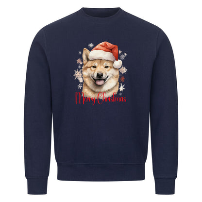 Premium Sweatshirt "Shiba Inu - Merry Christmas" Navy Blue – hunde-shirt.de