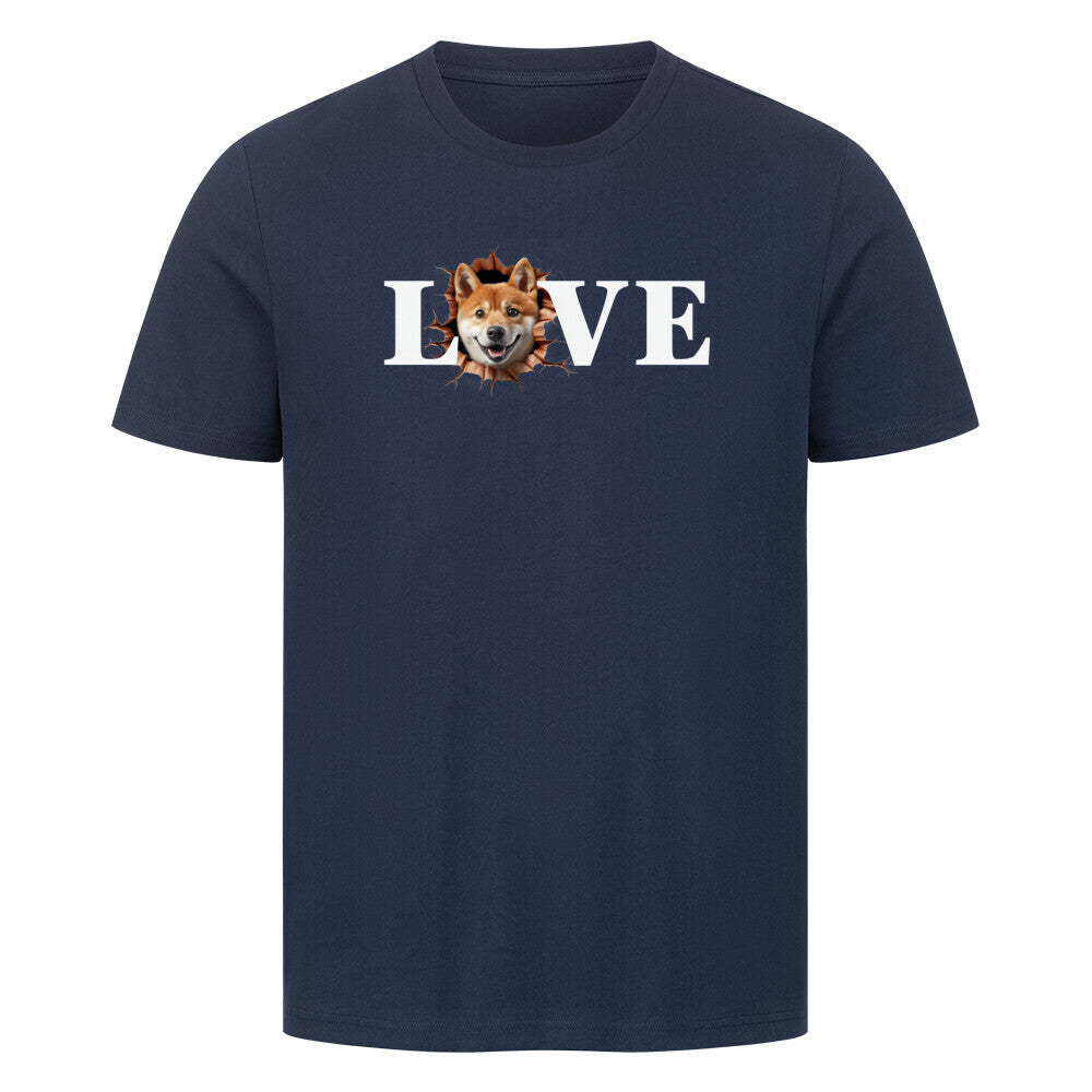 Premium T-Shirt "Shiba Inu - LOVE" French Navy – hunde-shirt.de