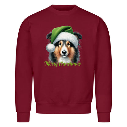 Premium Sweatshirt "Sheltie - Merry Grinchmas" Burgunder – hunde-shirt.de