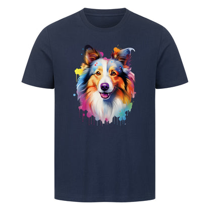 Premium T-Shirt "Sheltie - Splash" French Navy – hunde-shirt.de