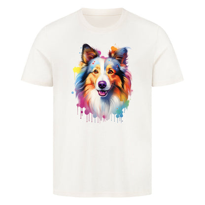 Premium T-Shirt "Sheltie - Splash" Natural Raw – hunde-shirt.de