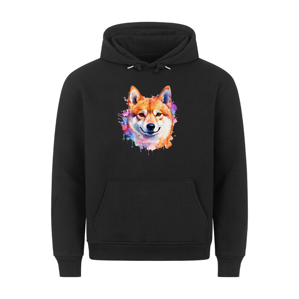 Premium Hoodie "Shiba Inu - Paint"" Schwarz – hunde-shirt.de