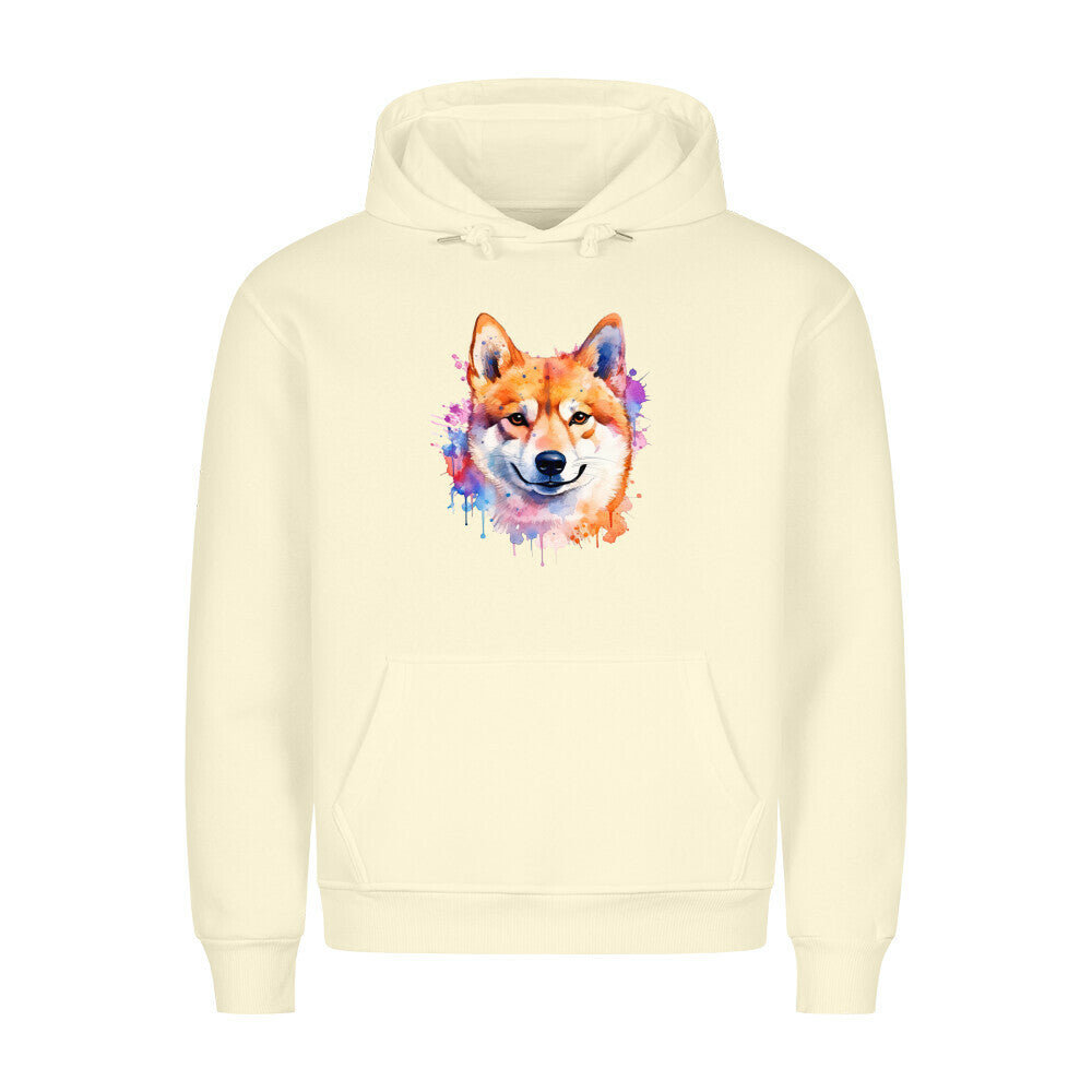 Premium Hoodie "Shiba Inu - Paint"" Beige – hunde-shirt.de