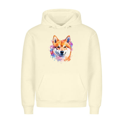 Premium Hoodie "Shiba Inu - Paint"" Beige – hunde-shirt.de