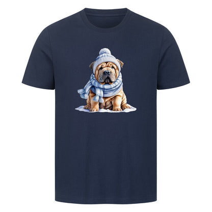 Premium T-Shirt "Shar Pei - Winterbub" French Navy – hunde-shirt.de