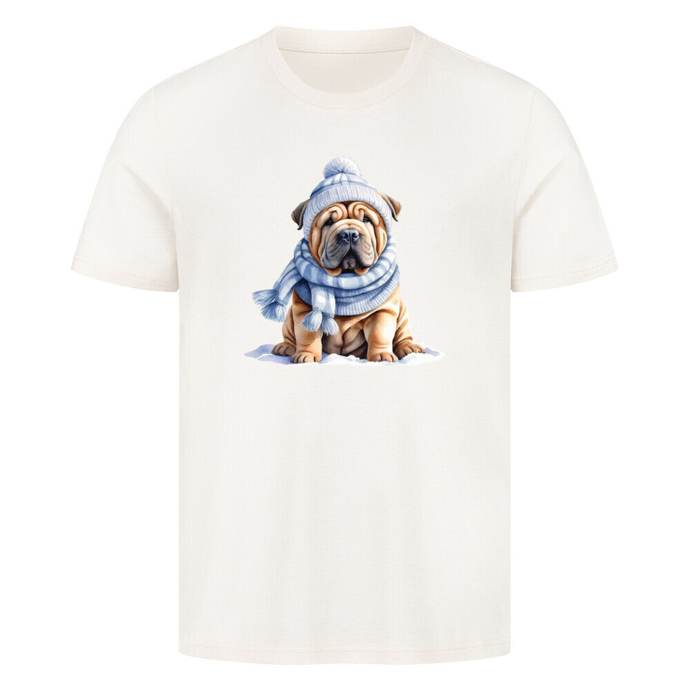 Premium T-Shirt "Shar Pei - Winterbub" Natural Raw – hunde-shirt.de