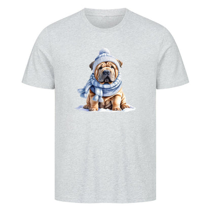 Premium T-Shirt "Shar Pei - Winterbub" Heather Grey – hunde-shirt.de