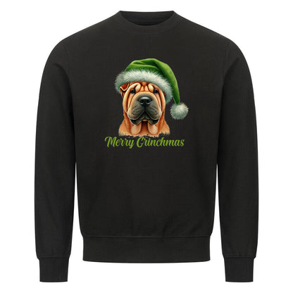 Premium Sweatshirt "Shar Pei - Merry Grinchmas" Schwarz – hunde-shirt.de