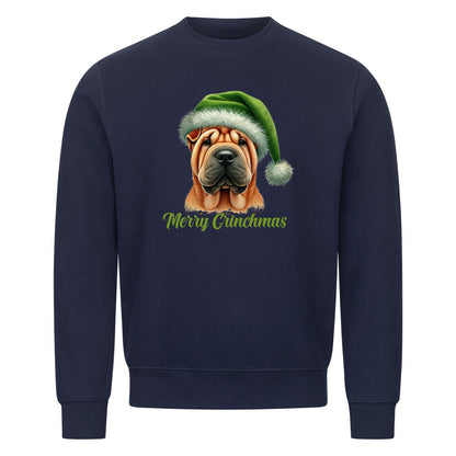 Premium Sweatshirt "Shar Pei - Merry Grinchmas" Navy Blue – hunde-shirt.de