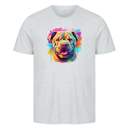 Premium T-Shirt "Shar Pei - Paint" Heather Grey – hunde-shirt.de