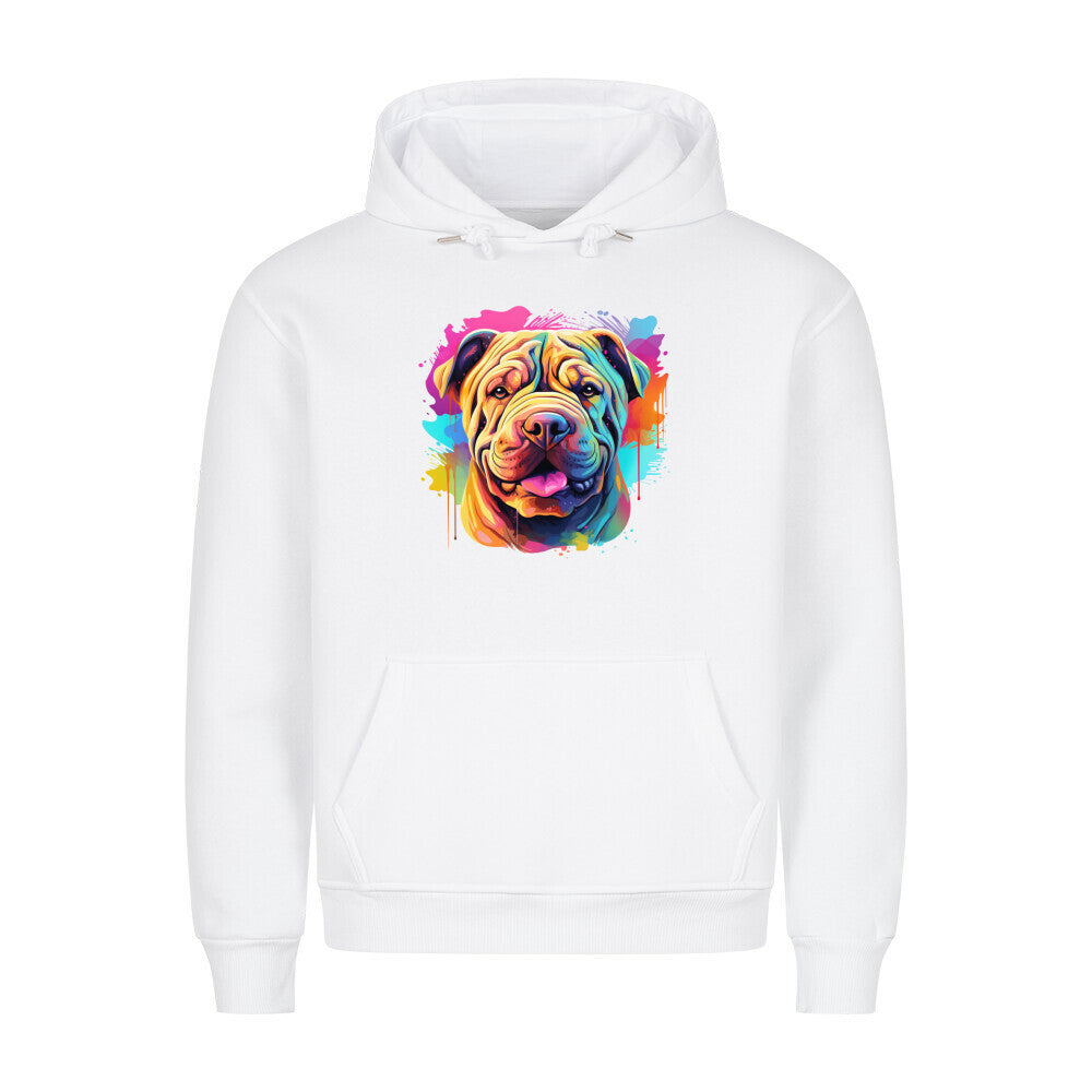 Premium Hoodie "Shar Pei - Paint" Weiß – hunde-shirt.de