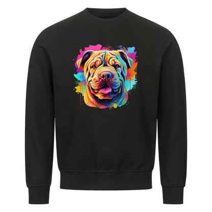 Premium Sweatshirt "Shar Pei - Paint" Schwarz – hunde-shirt.de