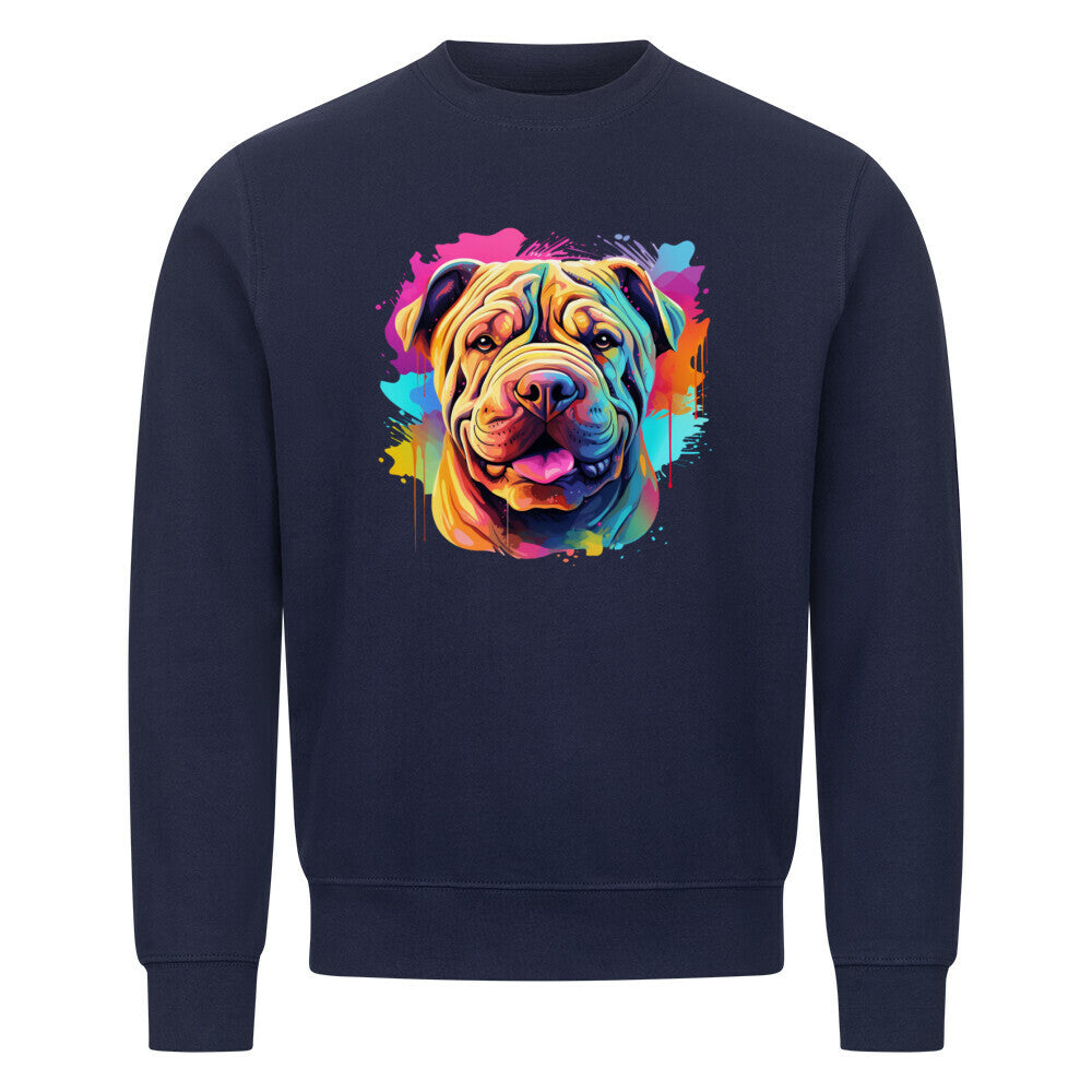 Premium Sweatshirt "Shar Pei - Paint" Navy Blue – hunde-shirt.de