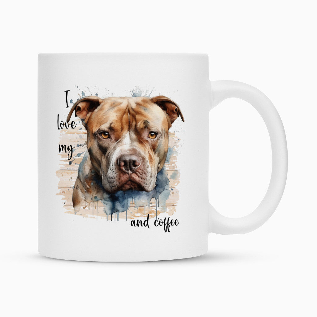 Tasse "Pit Bull - I love..." Weiß – hunde-shirt.de
