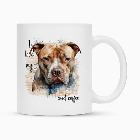 Tasse "Pit Bull - I love..." Weiß – hunde-shirt.de