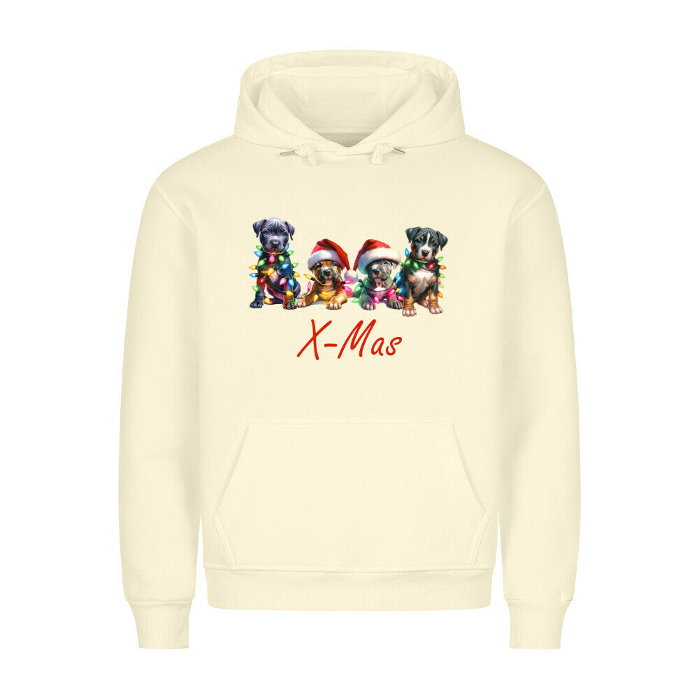 Premium Hoodie "Pit Bull - X-Mas" Beige – hunde-shirt.de
