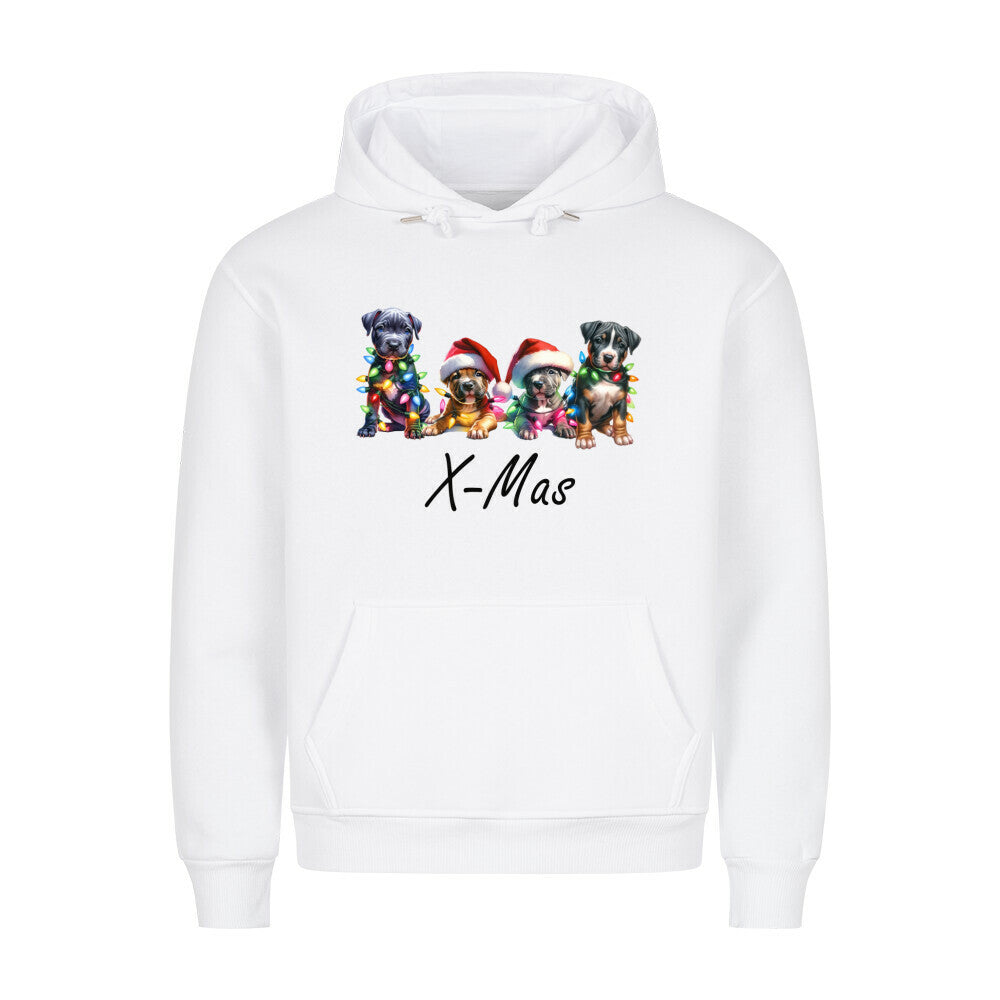 Premium Hoodie "Pit Bull - X-Mas black" Weiß – hunde-shirt.de