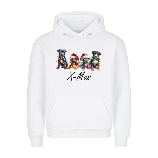 Premium Hoodie "Pit Bull - X-Mas black" Weiß – hunde-shirt.de