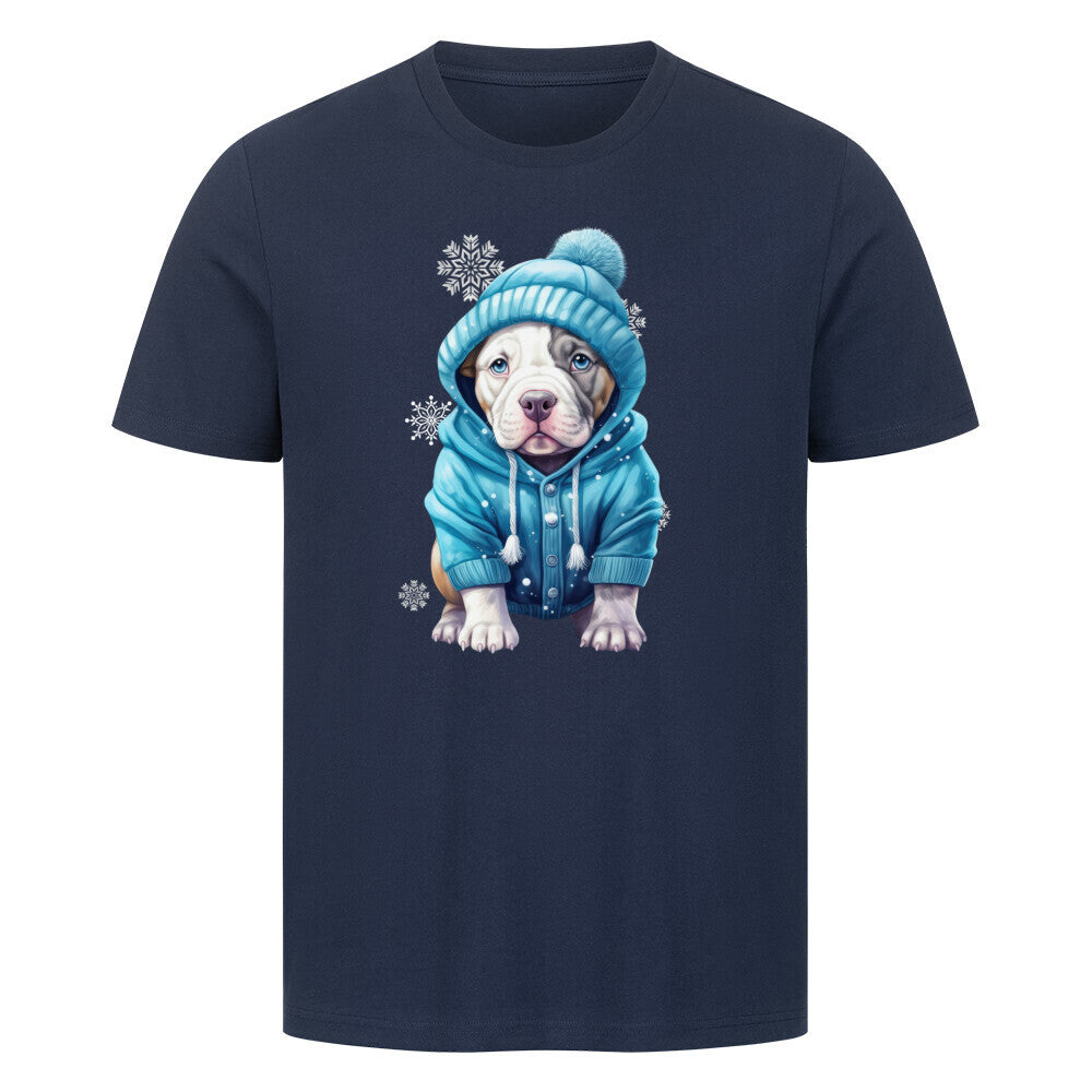 Premium T-Shirt "Pit Bull - Frost" French Navy – hunde-shirt.de