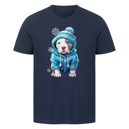 Premium T-Shirt "Pit Bull - Frost" French Navy – hunde-shirt.de
