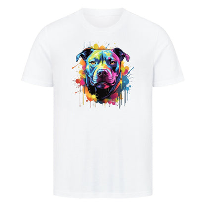 Premium T-Shirt "Pit Bull - Splash" Weiß – hunde-shirt.de