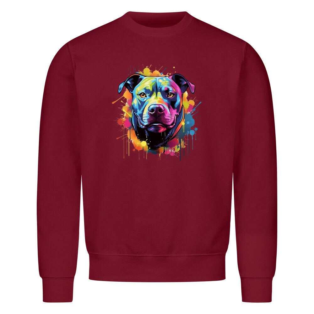 Premium Sweatshirt "Pit Bull - Splash" Burgunder – hunde-shirt.de