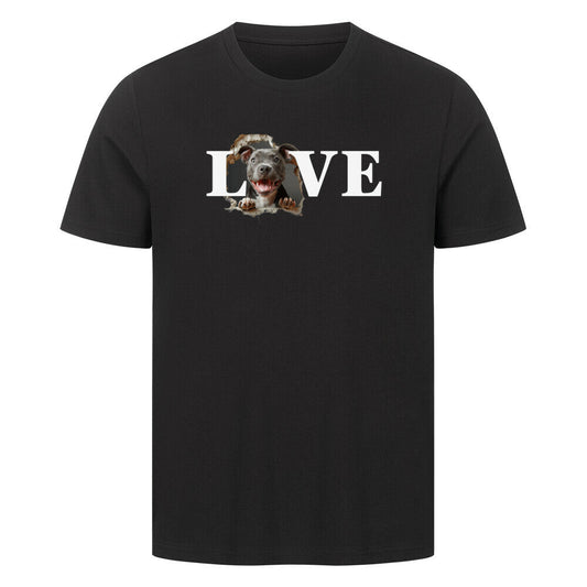 Premium T-Shirt "Pit Bull - LOVE" Schwarz – hunde-shirt.de