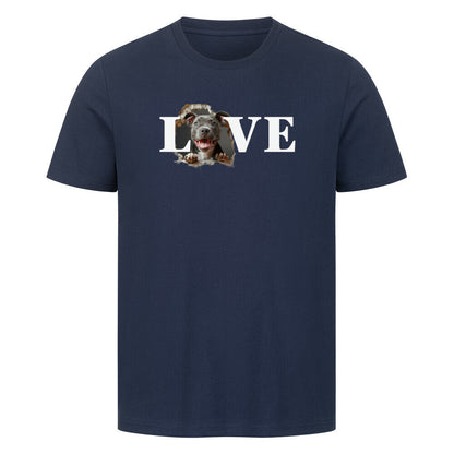 Premium T-Shirt "Pit Bull - LOVE" French Navy – hunde-shirt.de