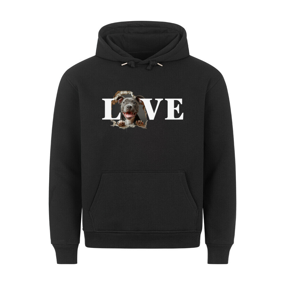 Premium Hoodie "Pit Bull - LOVE" Schwarz – hunde-shirt.de