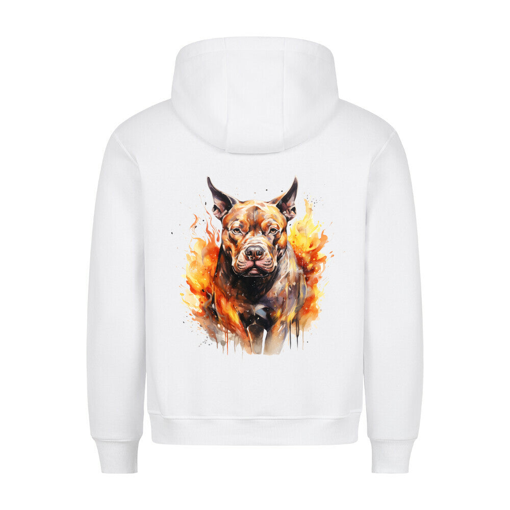 Premium Hoodie "Bully XL / XXL - Fire" Weiß – hunde-shirt.de