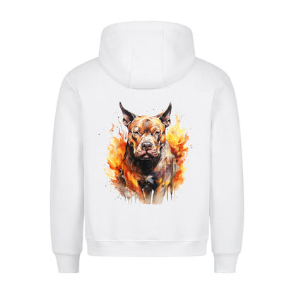 Premium Hoodie "Bully XL / XXL - Fire" Weiß – hunde-shirt.de