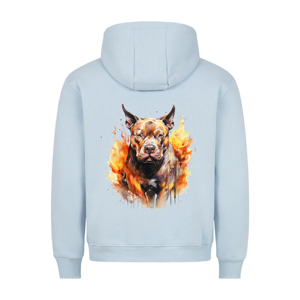 Premium Hoodie "Bully XL / XXL - Fire" Babyblau – hunde-shirt.de