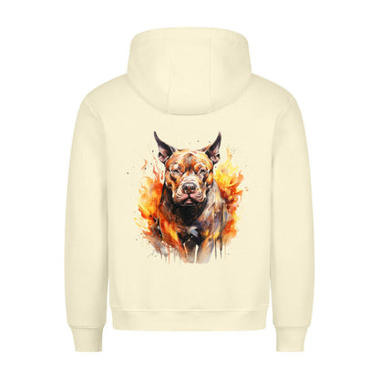 Premium Hoodie "Bully XL / XXL - Fire" Beige – hunde-shirt.de