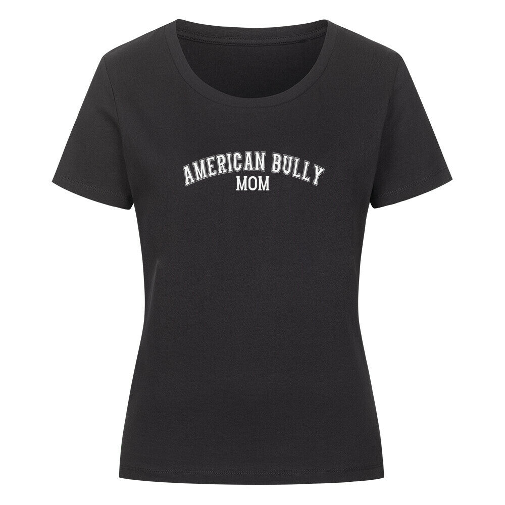 Premium Organic Damen-Shirt "American Bully - MOM" Schwarz – hunde-shirt.de